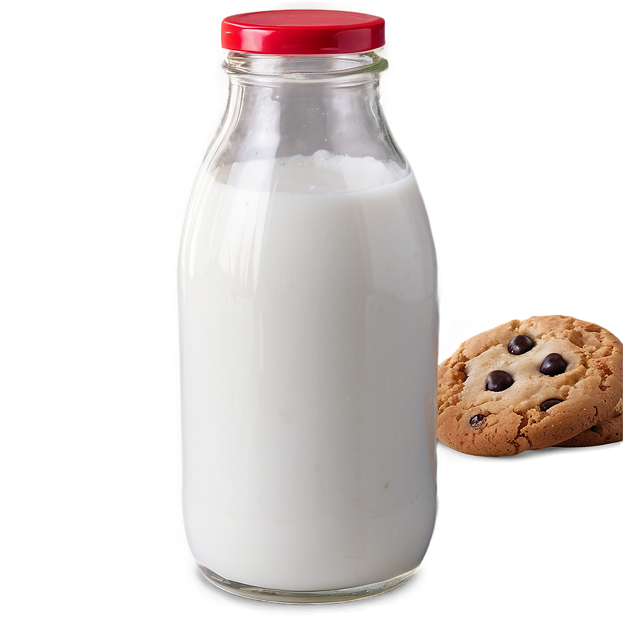 Milk Bottle With Cookies Png 14