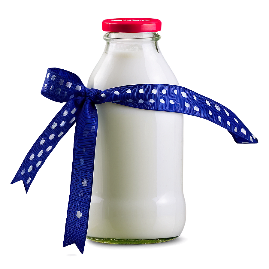 Milk Bottle With Ribbon Png 06212024