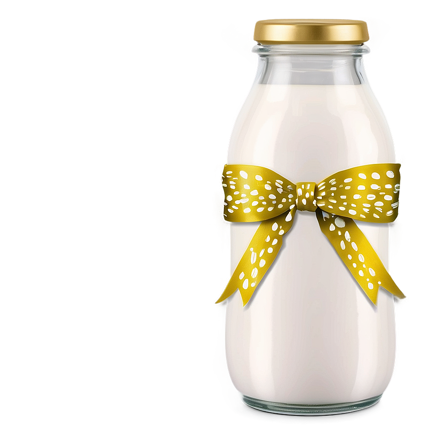 Milk Bottle With Ribbon Png Jiu