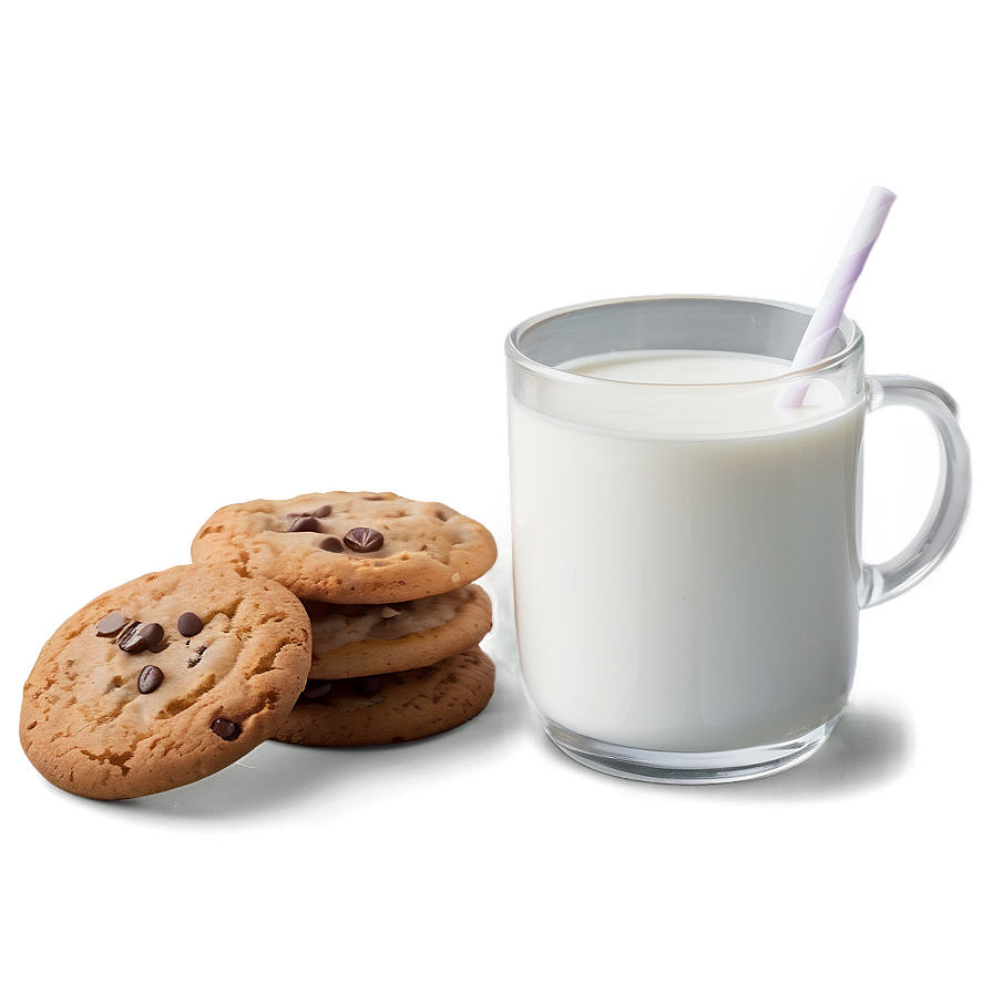 Milk Glass With Cookies Png Vyt