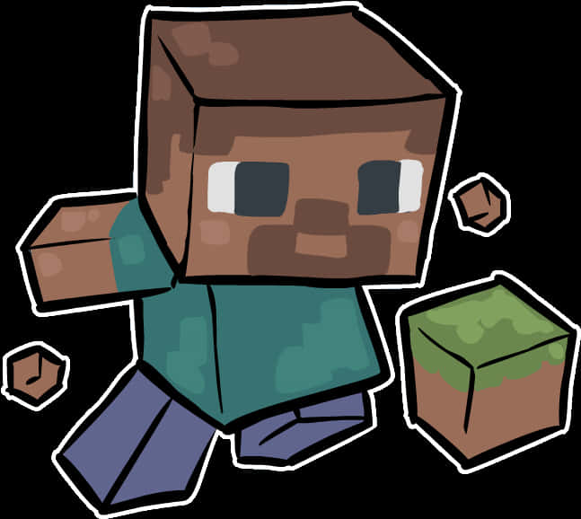 Minecraft_ Character_and_ Blocks_ Vector