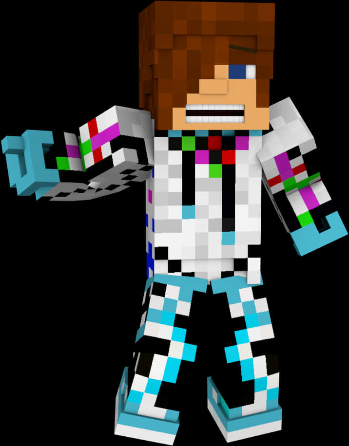 Minecraft Character With Colorful Armor