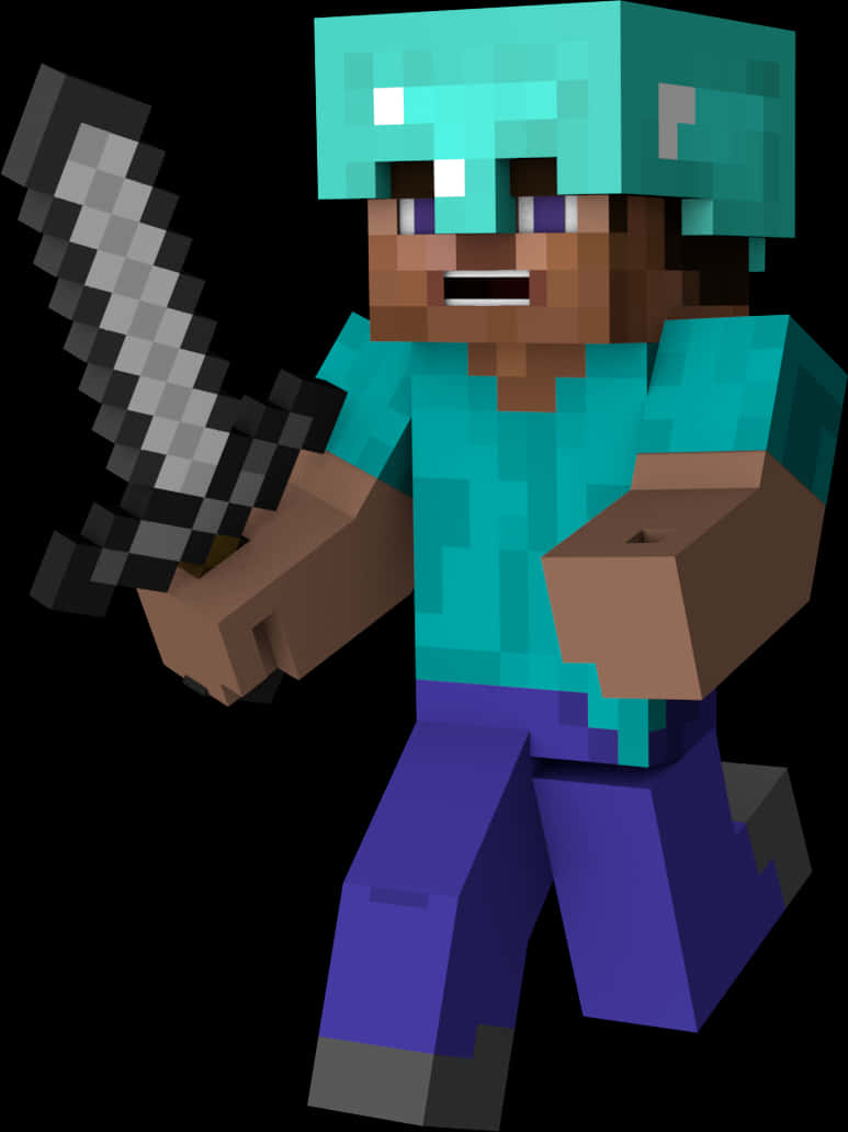 Minecraft_ Character_ With_ Sword