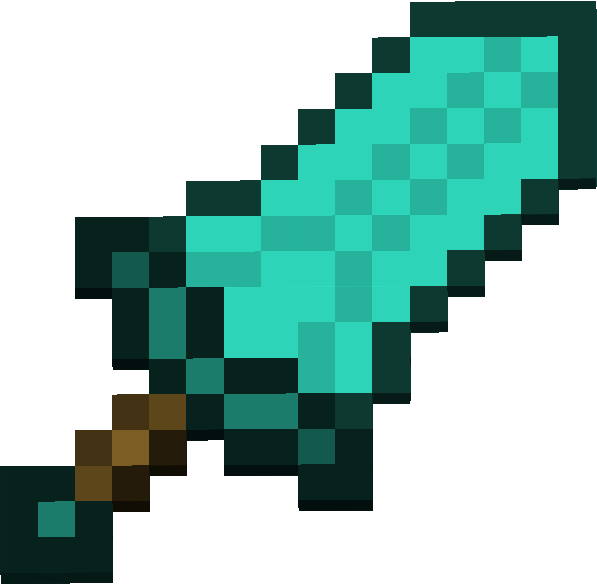 Minecraft Diamond Sword Pixel Art