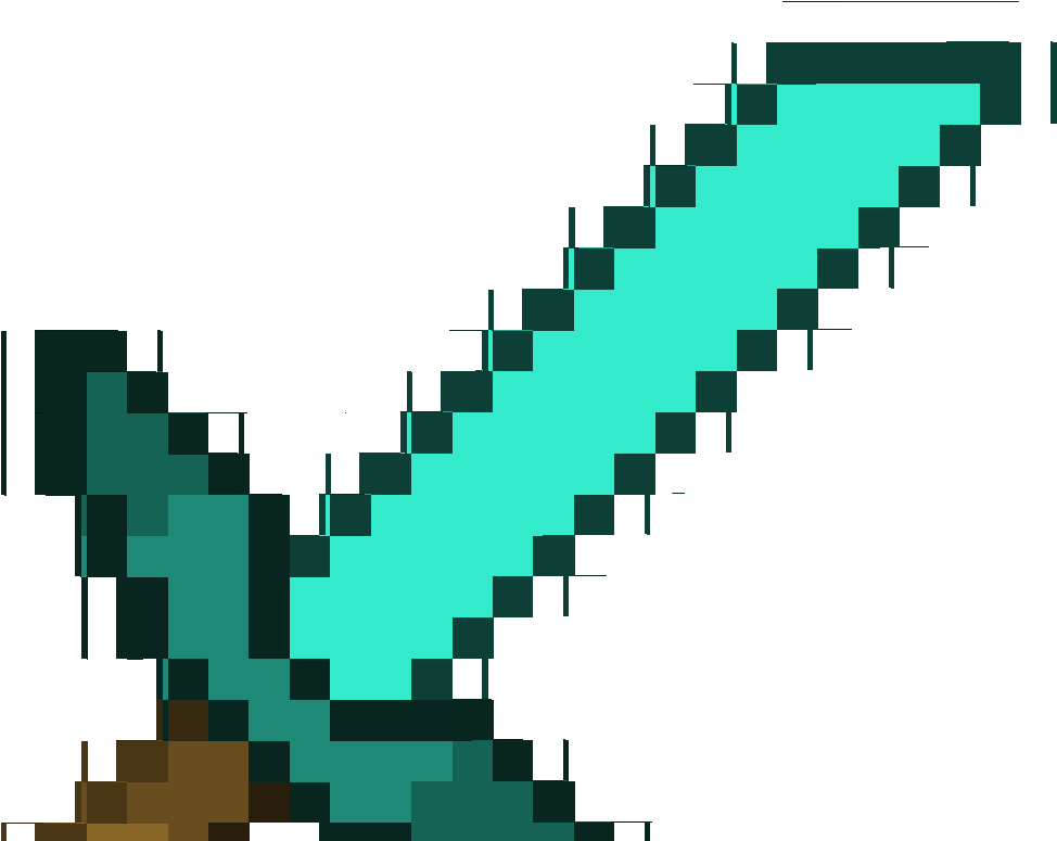 Minecraft Diamond Sword Pixel Art