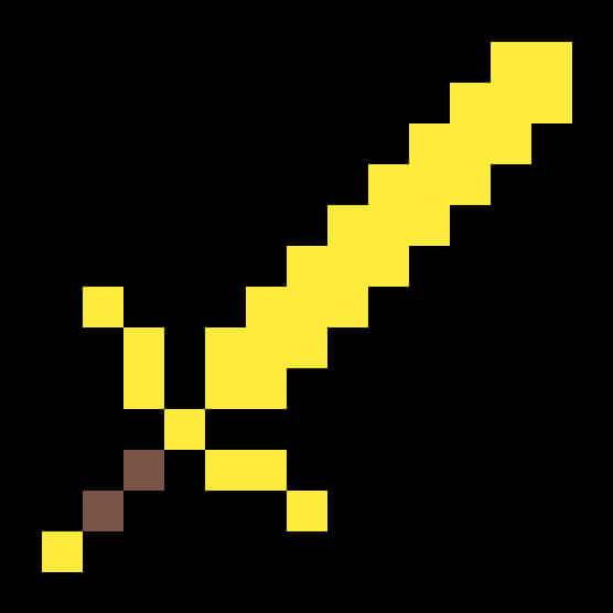 Minecraft_ Golden_ Sword_ Pixel_ Art