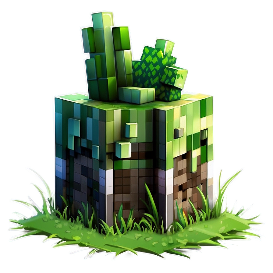 Minecraft Grass Block Illustration Png Tdy