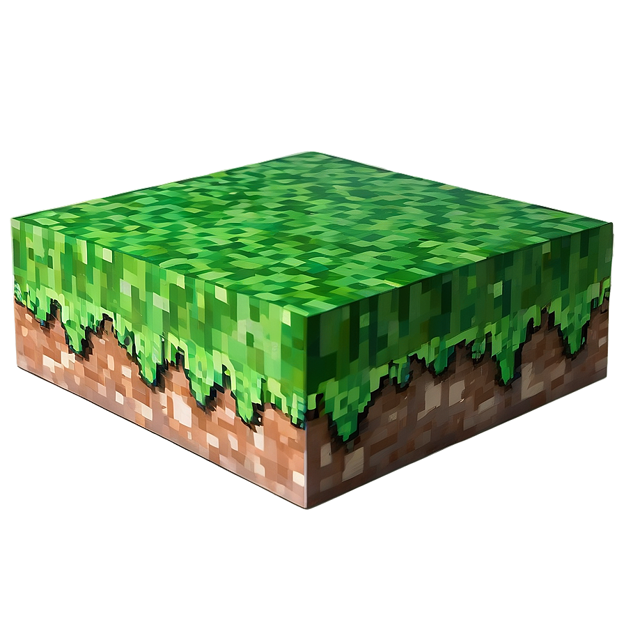 Minecraft Grass Block In High Detail Png Cly