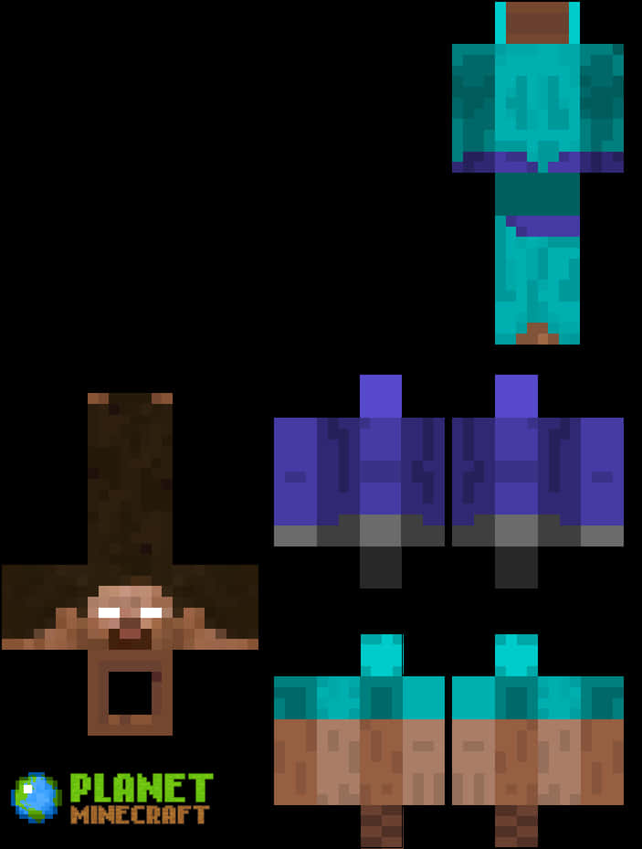 Minecraft Herobrine Skin Layout