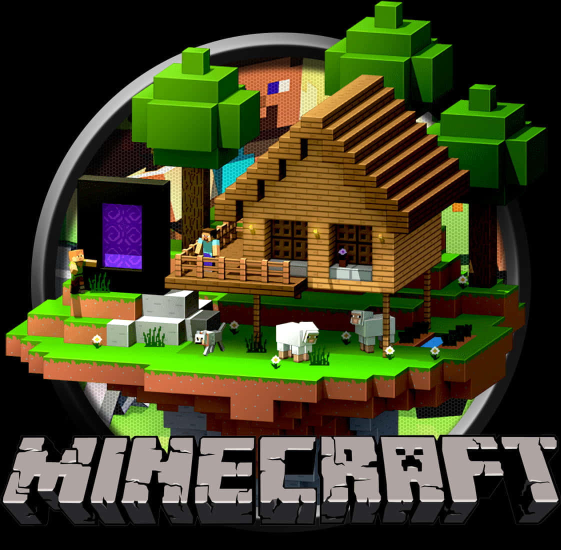 Minecraft Logoand World Representation