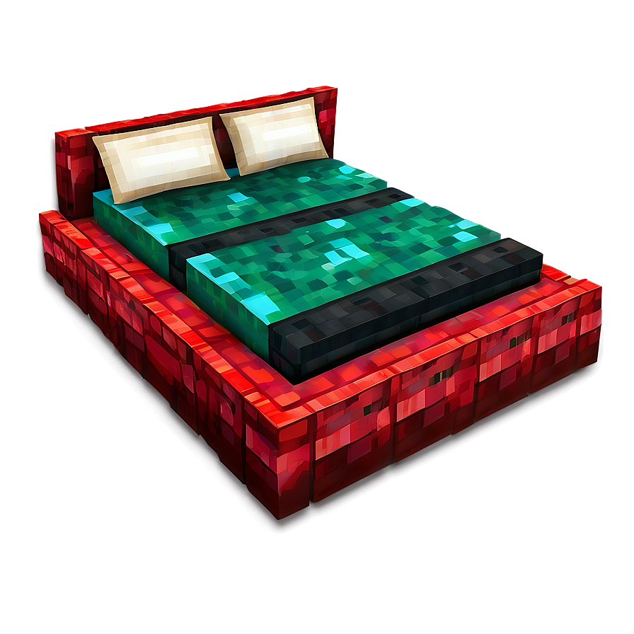 Minecraft Red Bed Png 06122024