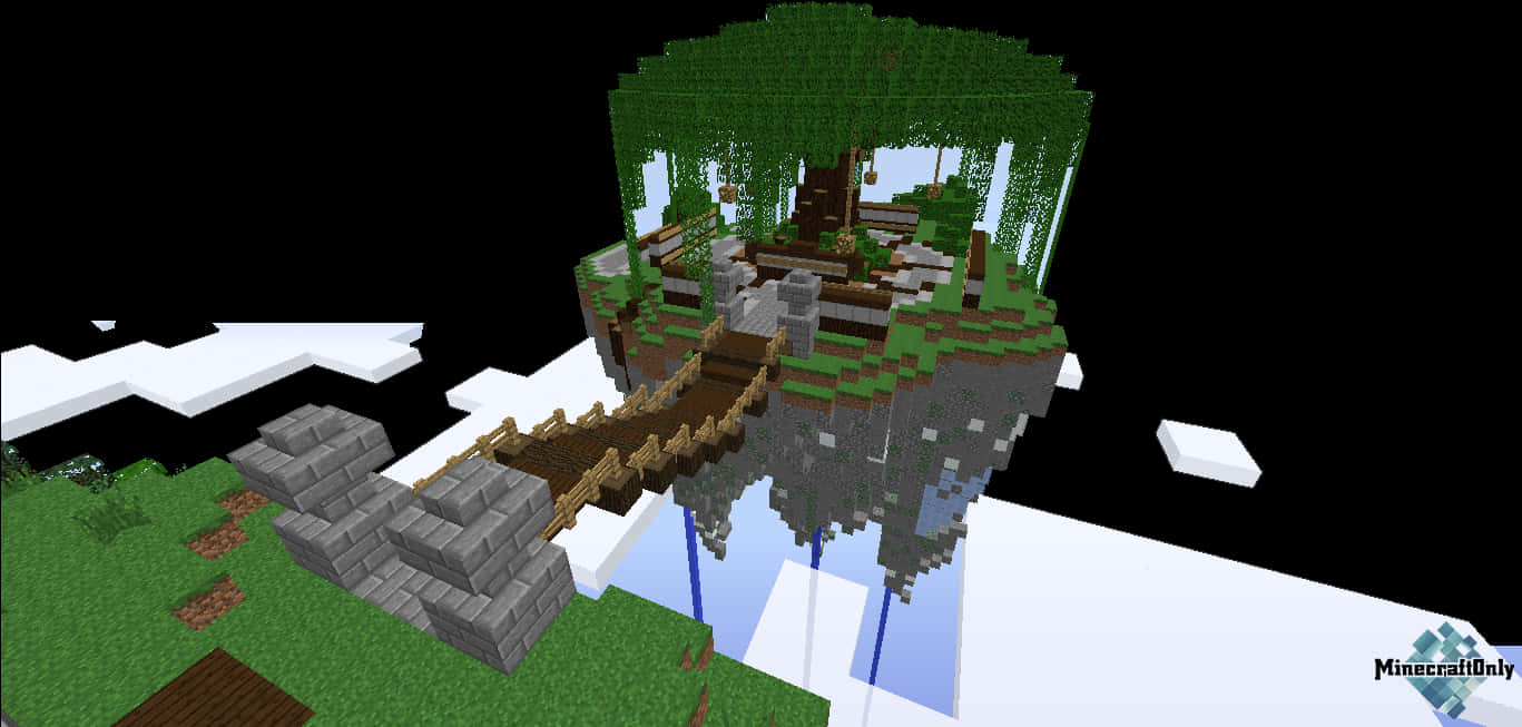 Minecraft_ Sky_ Island_with_ Bridge