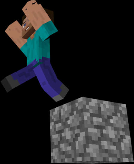 Minecraft Steve Floating Above Block