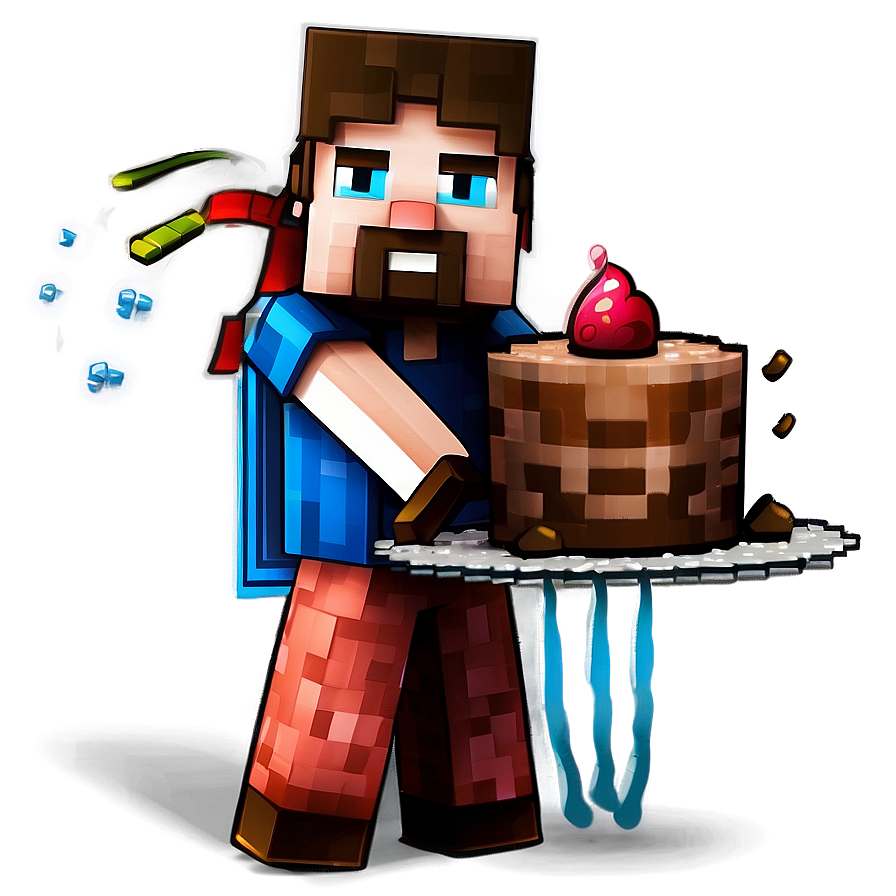 Minecraft Steve With Cake Png Ncg