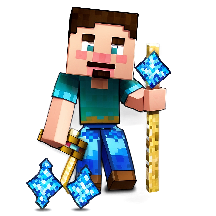 Minecraft Steve With Trident Png Iqv