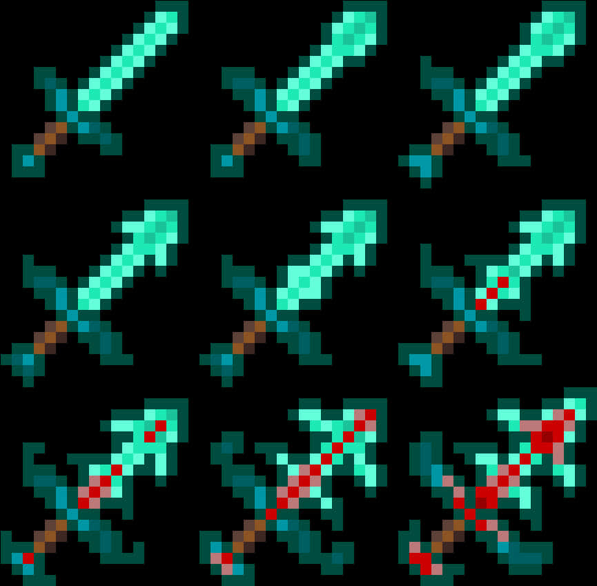 Minecraft Swords Pixel Art