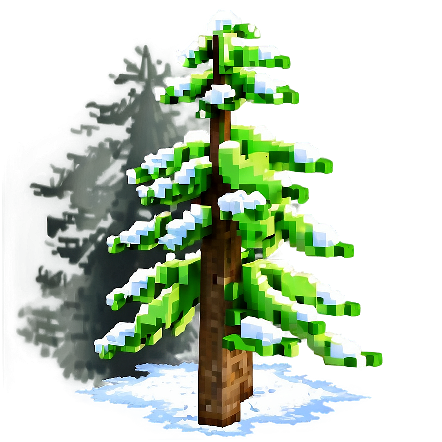 Minecraft Tree In Snow Png Eqq