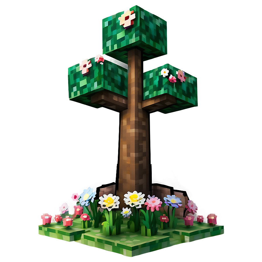 Minecraft Tree With Flowers Png 33