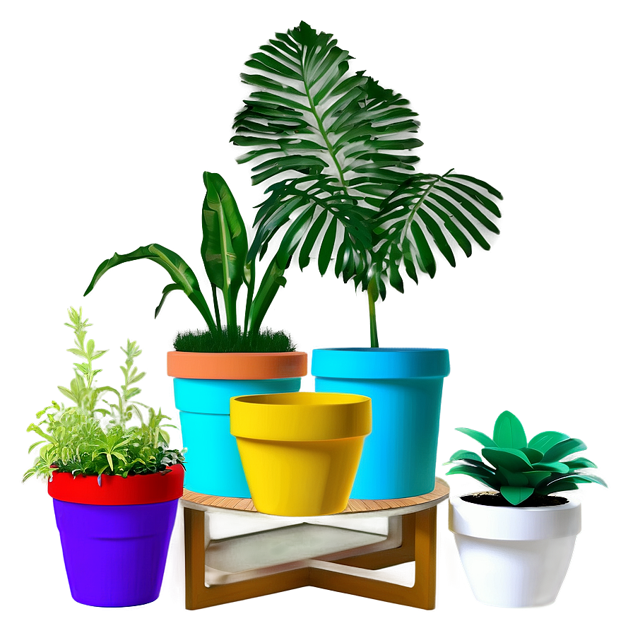 Mini Potted Plants Assortment Png Lqr