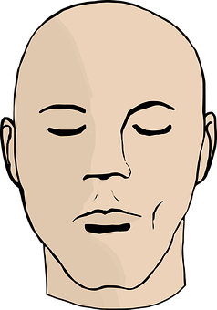 Minimalist Bald Human Face Illustration