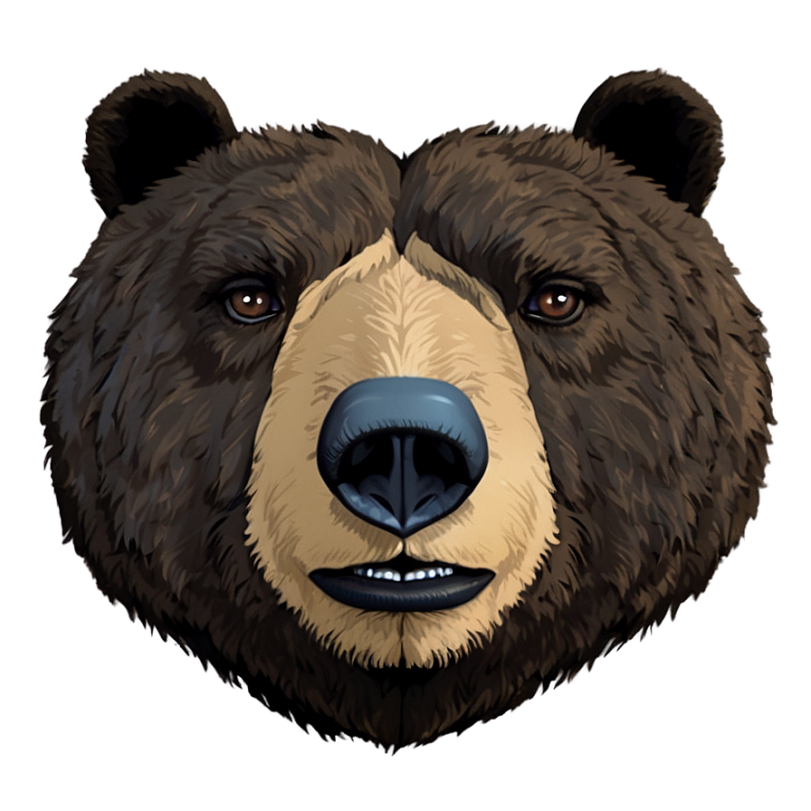 Minimalist Bear Face Png 06292024