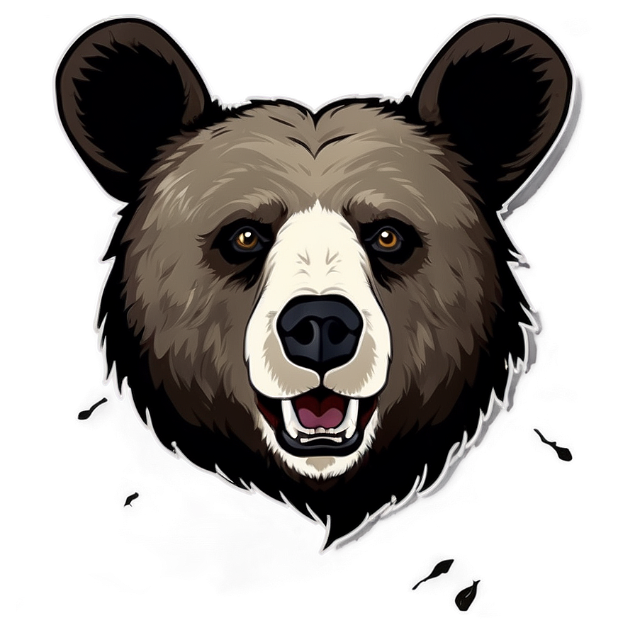 Minimalist Bear Head Png 06292024