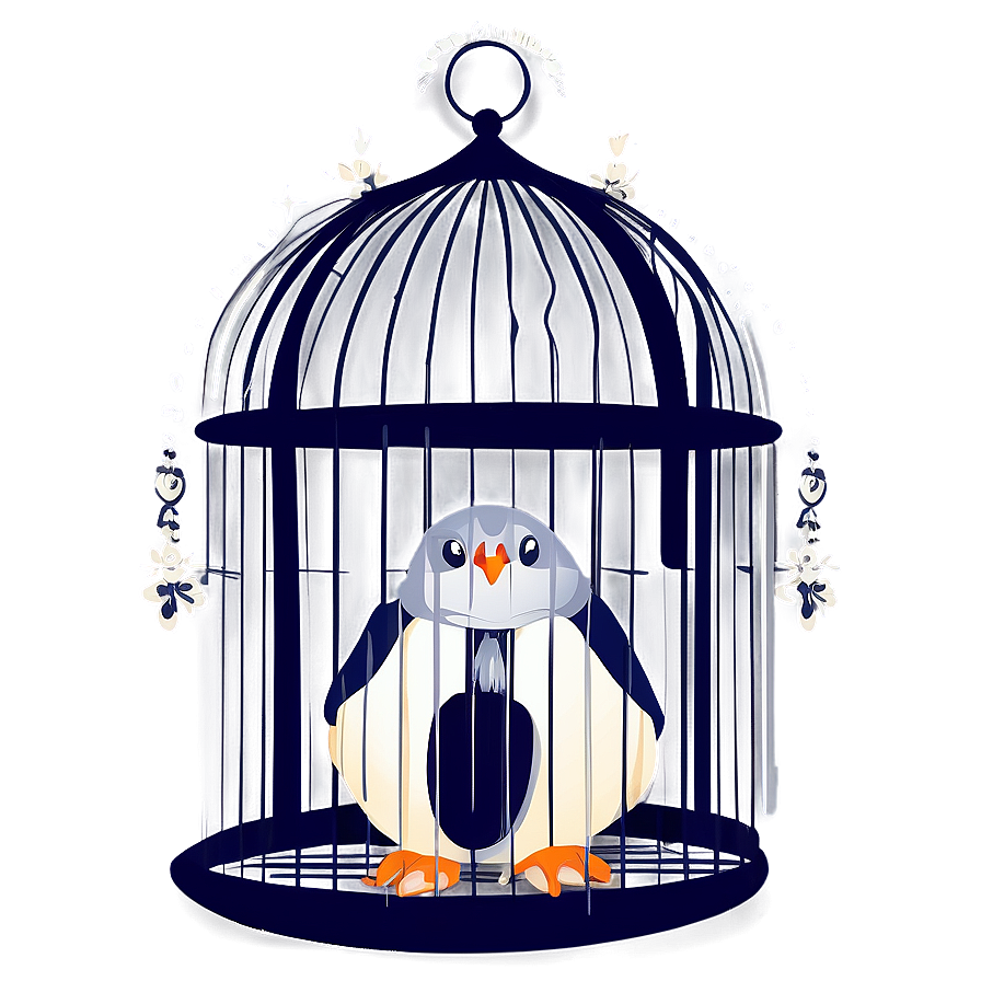 Minimalist Birdcage Design Png Flu1