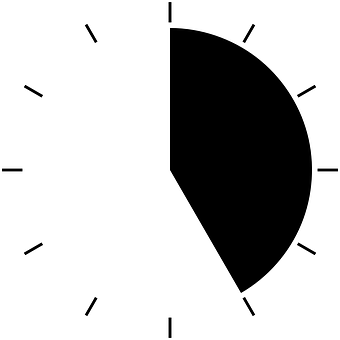 Minimalist Blackand White Clock Graphic