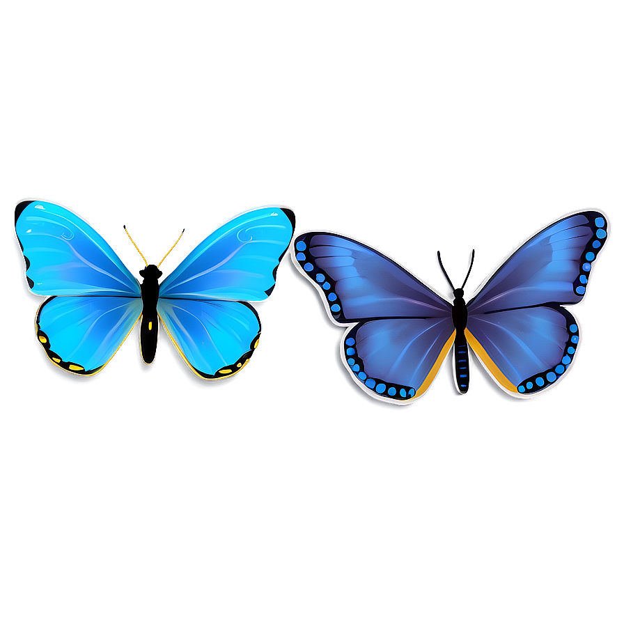 Minimalist Blue Butterfly Icon Png 97