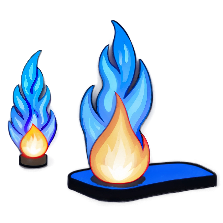 Minimalist Blue Flame Png Kig44