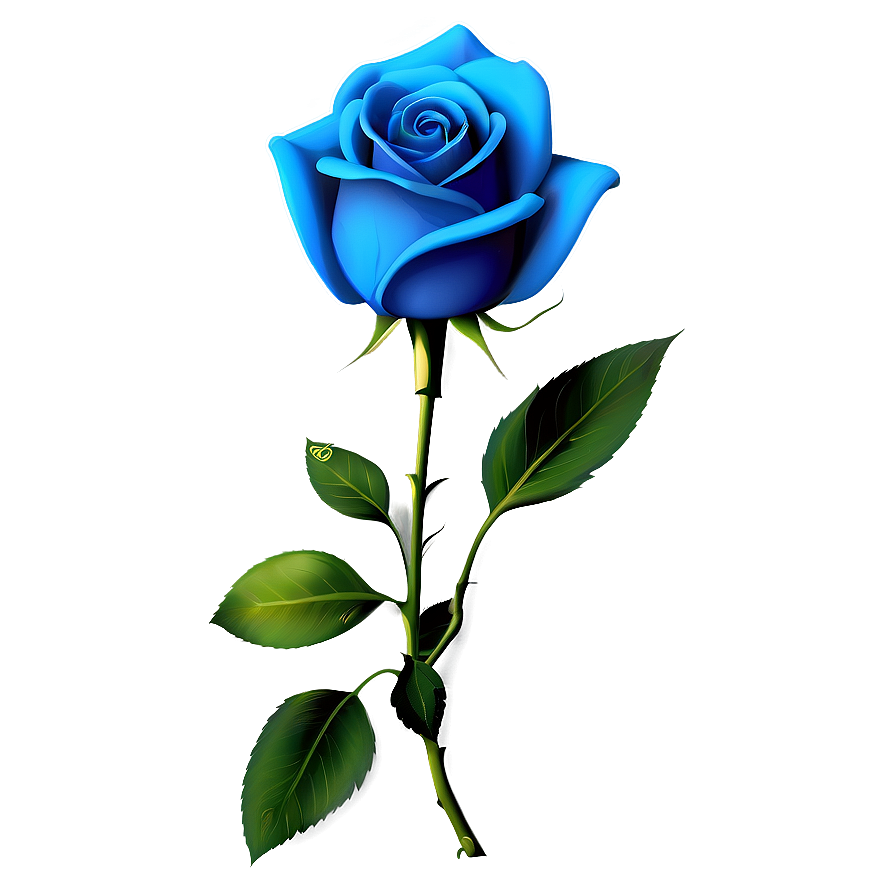 Minimalist Blue Rose Png 83