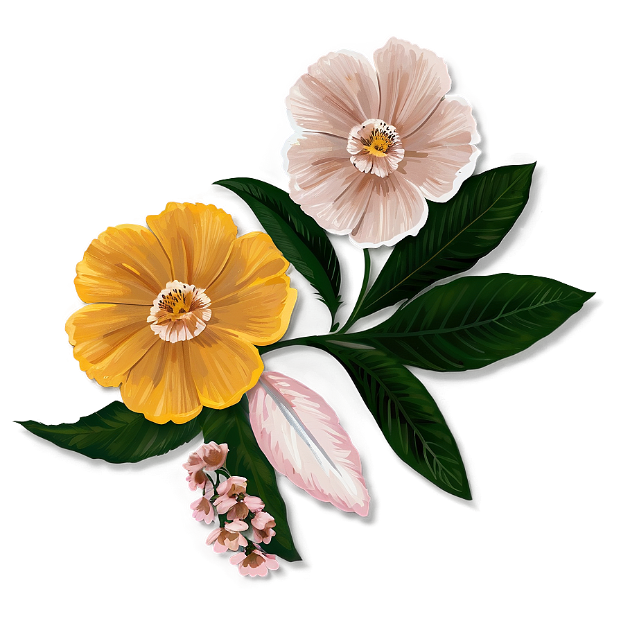 Minimalist Boho Flowers Png 46