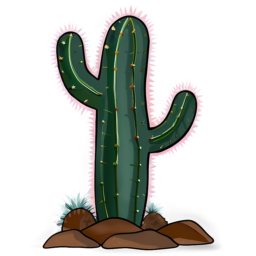 Minimalist Cactus Png 14