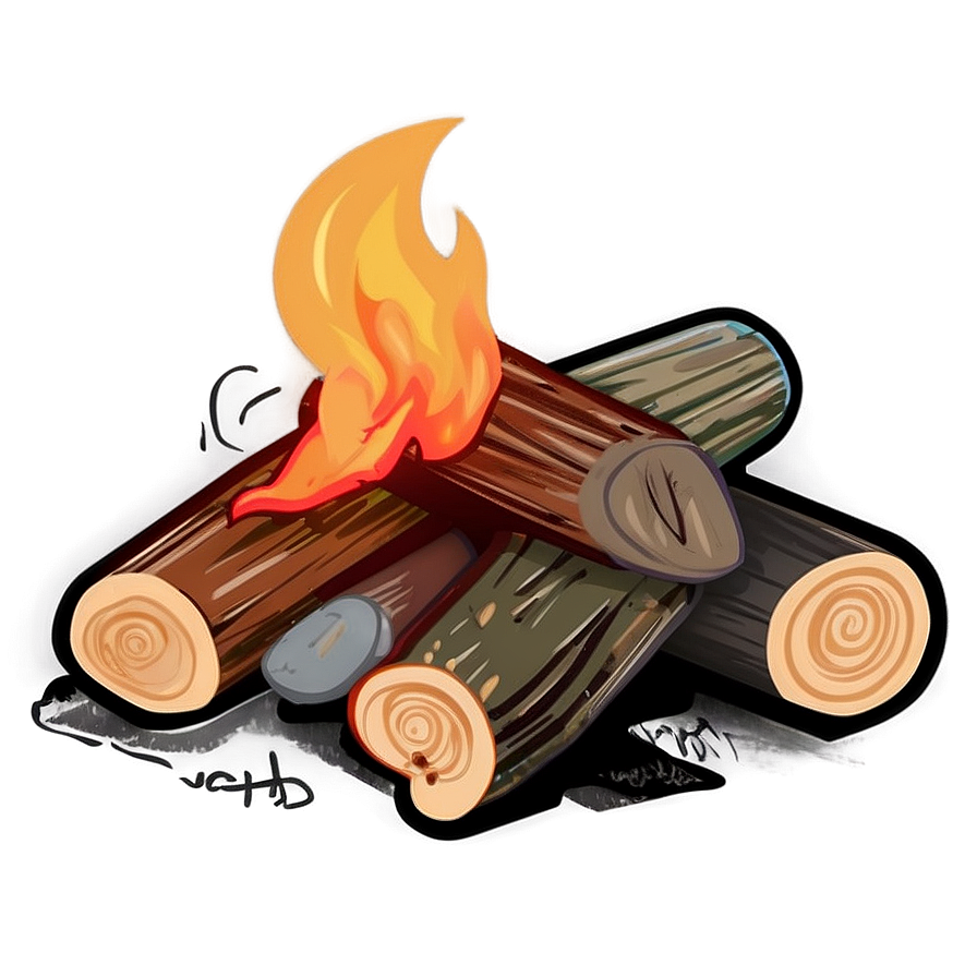 Minimalist Campfire Design Png 40