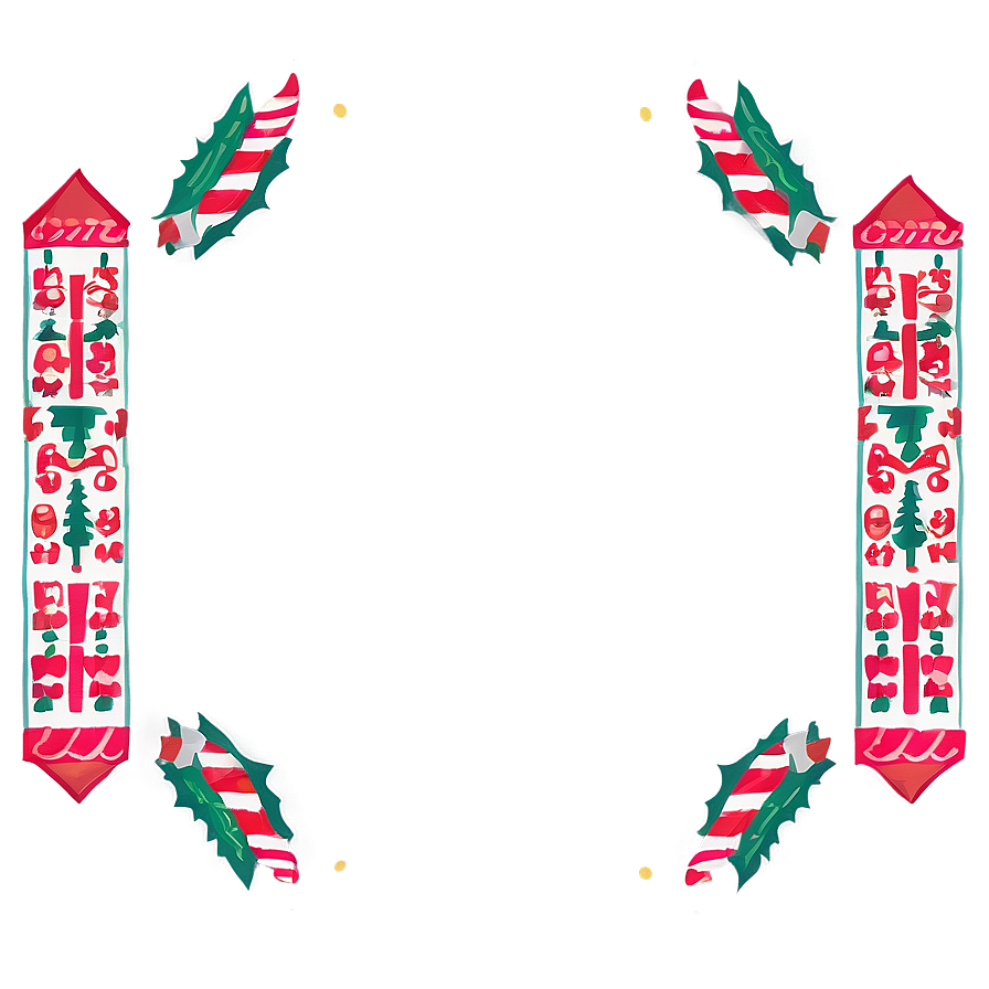 Minimalist Christmas Border Png Pbr