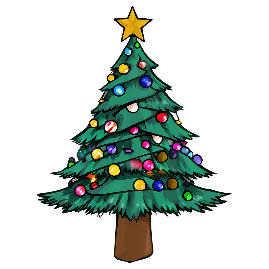 Minimalist Christmas Tree Star Png 06282024