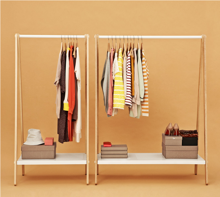 Minimalist Clothing Racks Organized Wardrobe