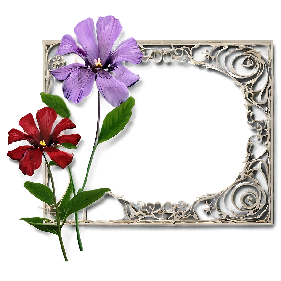 Minimalist Flower Frame Png Whw26