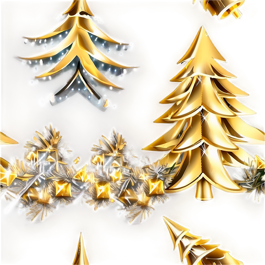 Minimalist Gold Christmas Tree Decor Png 06282024