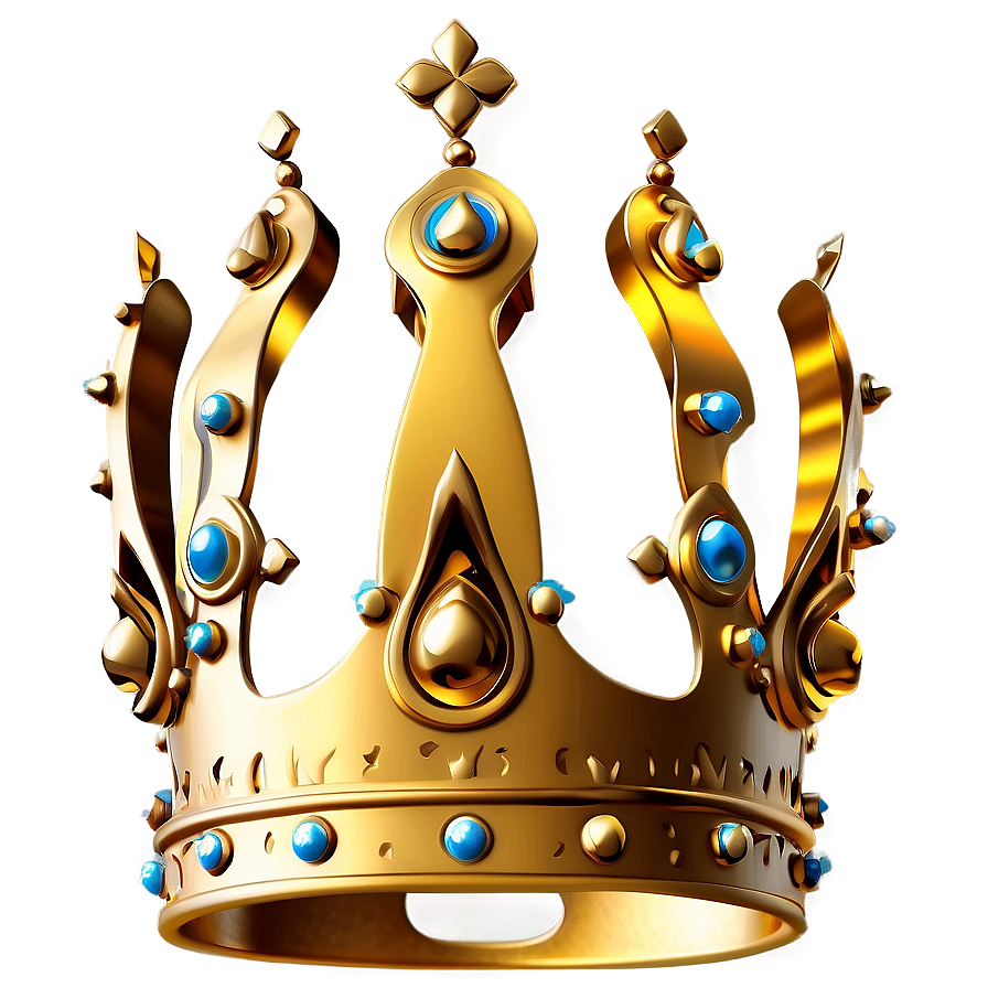 Minimalist Golden Crown Png 06282024