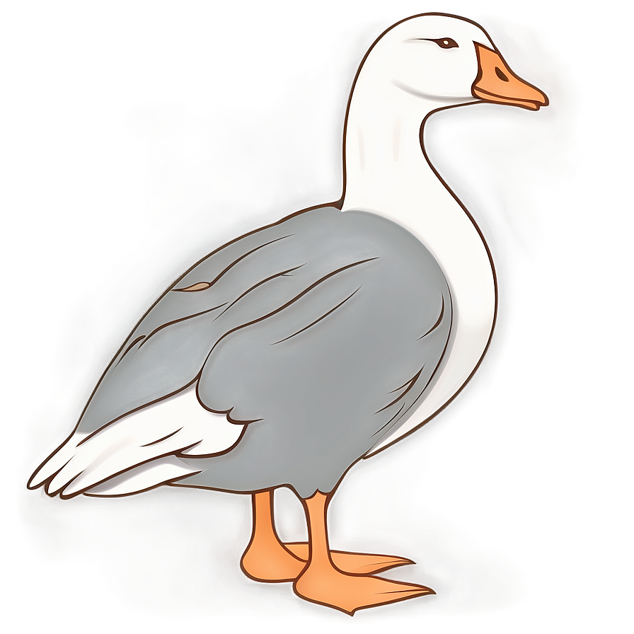 Minimalist Goose Line Art Png Xdr10