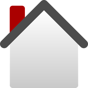 Minimalist House Iconwith Red Chimney