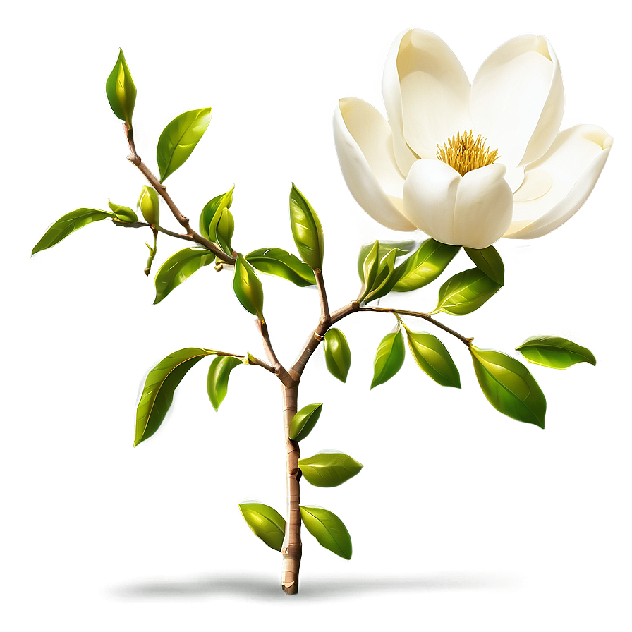 Minimalist Magnolia Outline Png 06252024