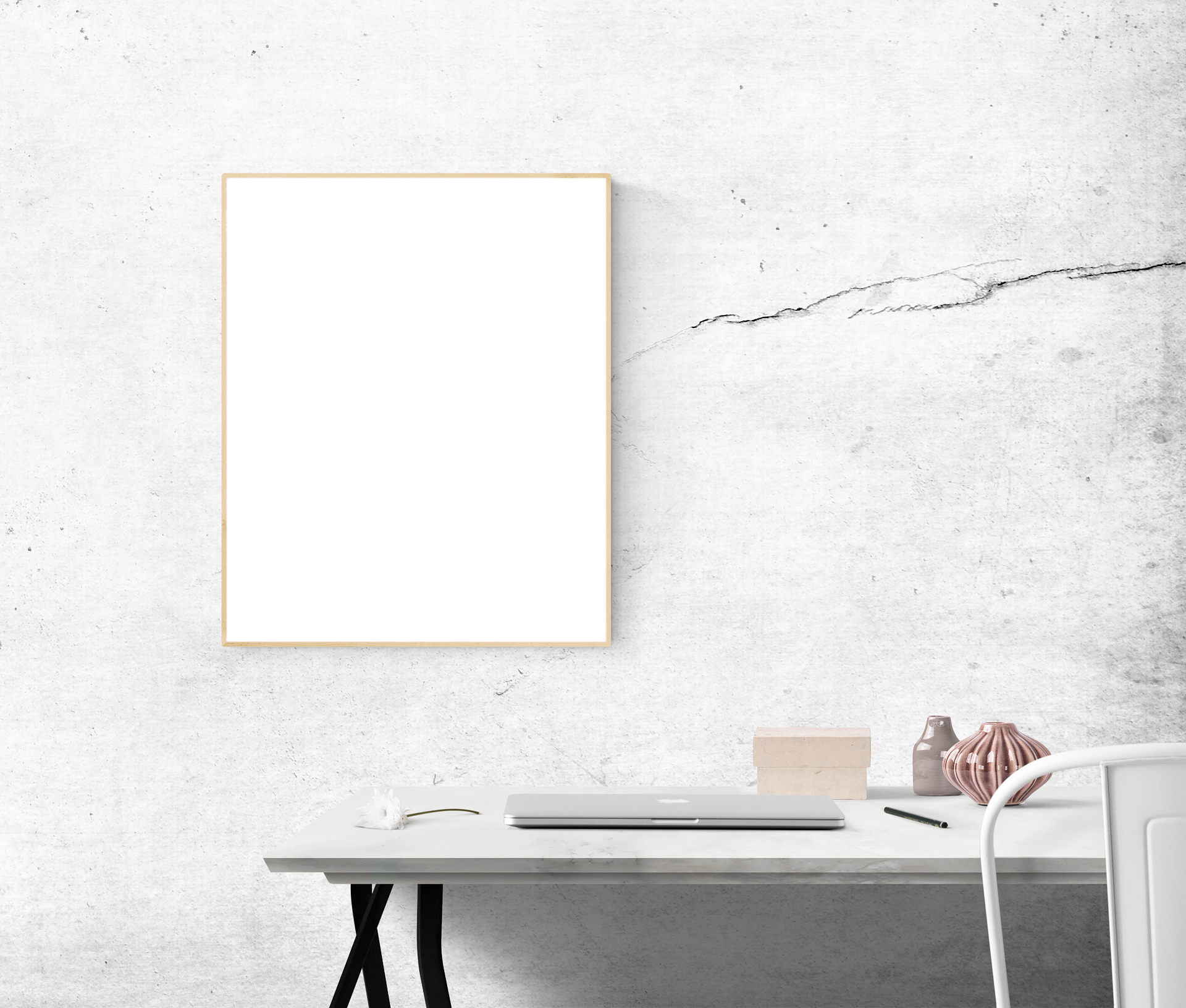 Minimalist Office Spacewith Blank Poster