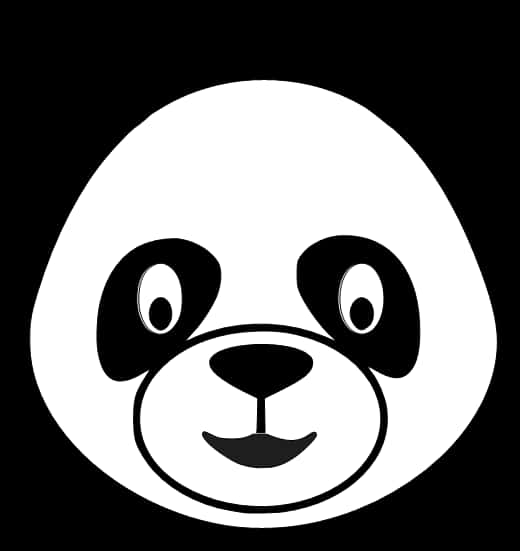 Minimalist Panda Face Graphic