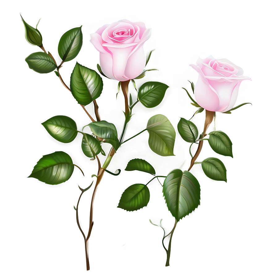 Minimalist Pink Roses Png 7