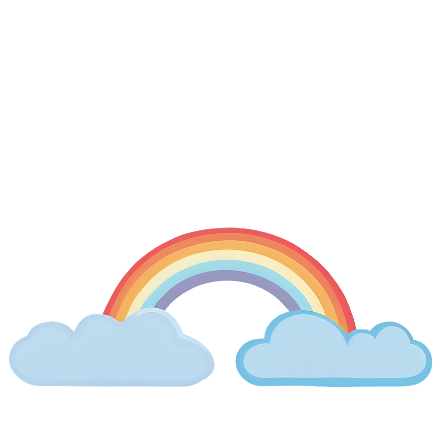 Minimalist Rainbow With Clouds Png 06282024