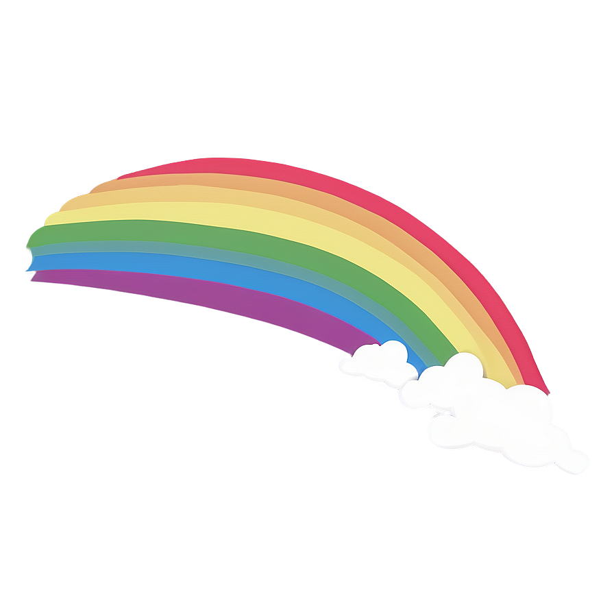 Minimalist Rainbow With Clouds Png Wtl55