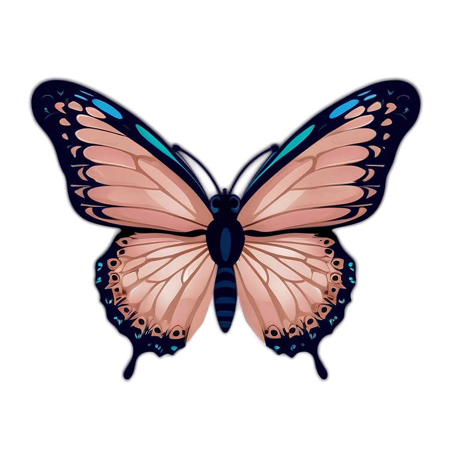 Minimalist Rose Gold Butterfly Png 06282024