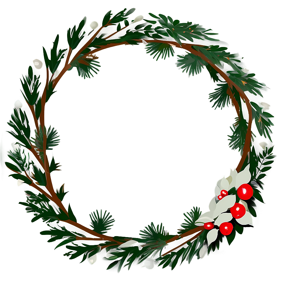 Minimalist Scandinavian Wreath Png Psy16